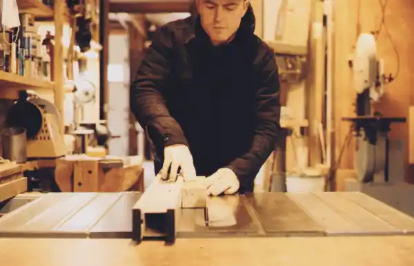 Miles in the wood workshop